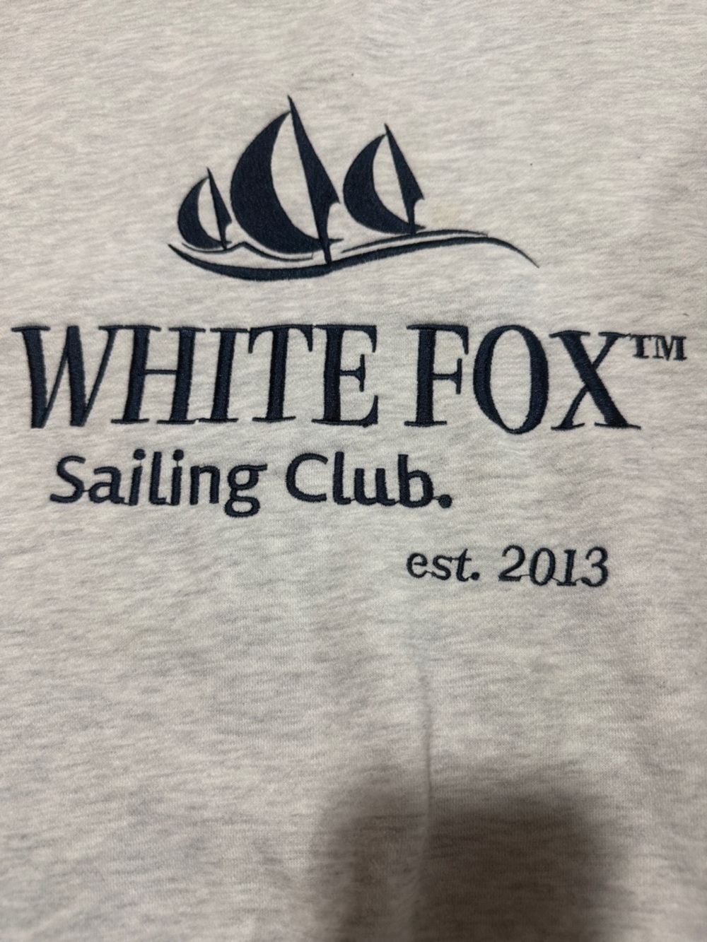 White Fox Boutique Light Gray Sailing Club Logo Sweatshirt - Picture 4 of 7